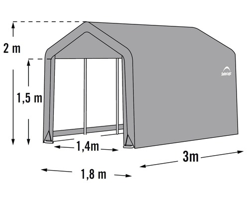 Logo ShelterLogic s rozměry
