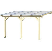 Dřevěný carport s průhlednou střechou