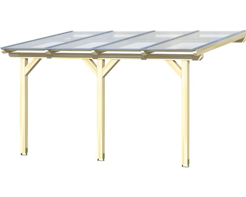 Dřevěný carport s průhlednou střechou