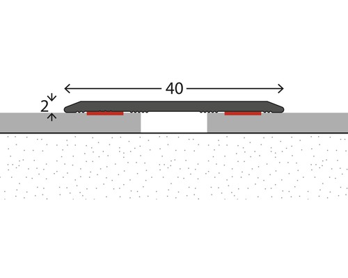 Zobrazení přechodového profilu o rozměrech 40 x 2 cm.