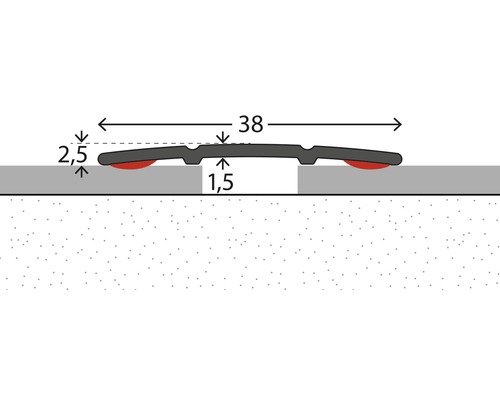 Technický nákres profilu s rozměry.
