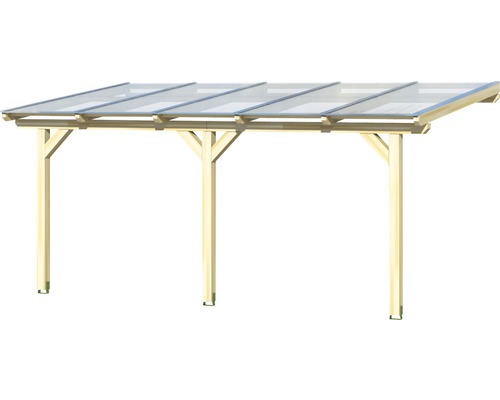 Dřevěný carport s průhlednou střechou