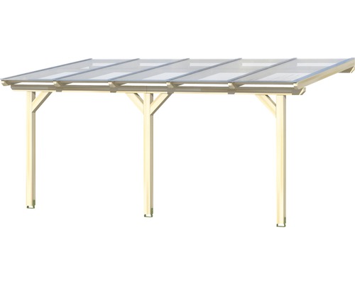 Dřevěný přístřešek pro auto s průhlednou střechou