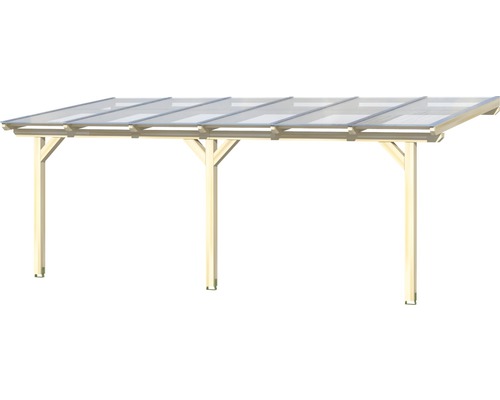 Dřevěný přístřešek pro auto s průhlednou střechou