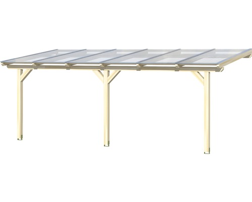 Dřevěný přístřešek pro auto s průhlednou střechou