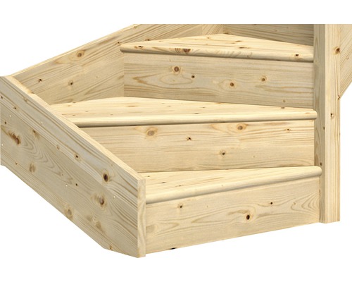 Detailní pohled na dřevěné schodiště