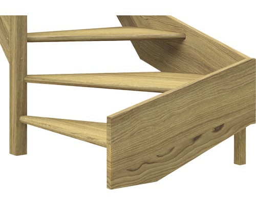 Detailní pohled na dřevěné schodiště se stupni