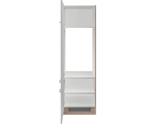 Kuchyňská skříňka s otevřenými policemi a jedněmi dvířky