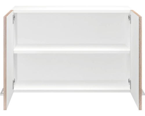 Otevřená závěsná skříňka se dvěma policemi