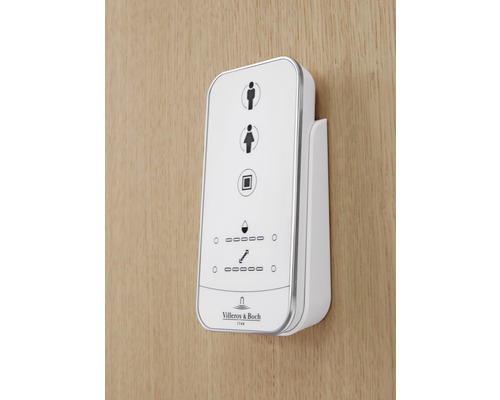 Logo Villeroy & Boch s ovládacími prvky pro nastavení sprchovacího WC