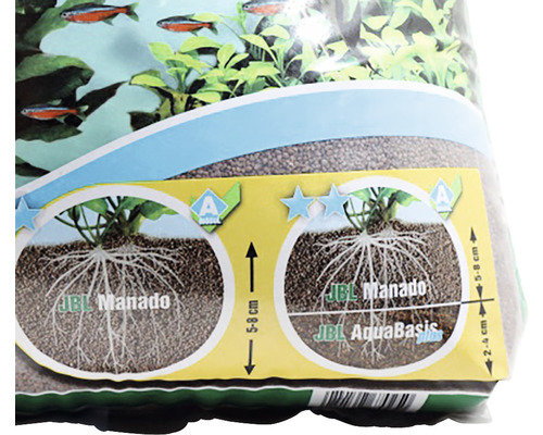 Detail balení substrátu JBL Manado pro akvária