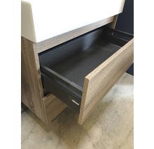 Koupelnový nábytkový set Maxx XL 80 cm s keramickým umyvadlem a zrcadlovou skříňkou dub šedý