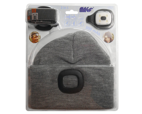Čepice s čelovkou, sada 2 v 1
