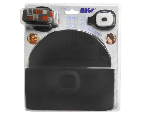 Sada čelovky a čepice Mage v balení