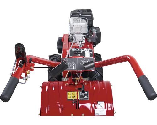 Zahradní rotavátor s ovládacími prvky a rukojeťmi