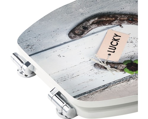 WC sedátko s motivem podkovy a přívěskem pro štěstí