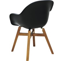 Černá židle s dřevěnýma nohama