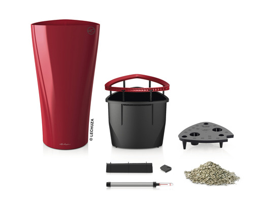 Lechuza Classico trojúhelník sada květináčů s vnitřní nádobou, zavlažovacím systémem a rostlinným substrátem