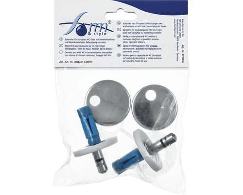 Závěsy pro duroplastová WC sedátka se zpomalovacím systémem v sadě