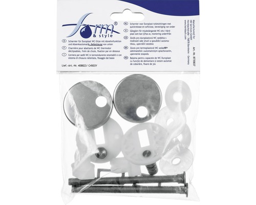 Náhradní závěsy pro duroplastová WC sedátka s automatickým sklápěním a možností odpojení