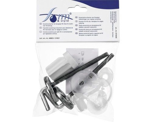 Excentrický závěs pro duroplastové WC sedátko v balení