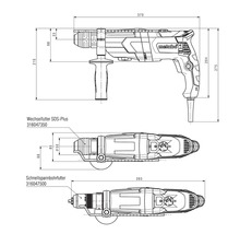 Vrtací a sekací kladivo Metabo UHEV 2860-2 Quick, včetně sady SDS plus vrtáků a sekáčů-thumb-5 Vrtací a sekací kladivo Metabo UHEV 2860-2 Quick, včetně sady SDS plus vrtáků a sekáčů-thumb-5