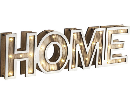 Dekorativní dřevěné světlo s nápisem Home pro vnitřní použití