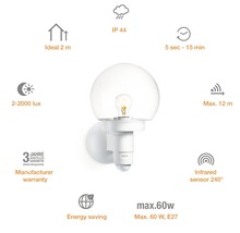 Venkovní nástěnné svítidlo Steinel L 115 S WS IP44 E27 60 W bílé