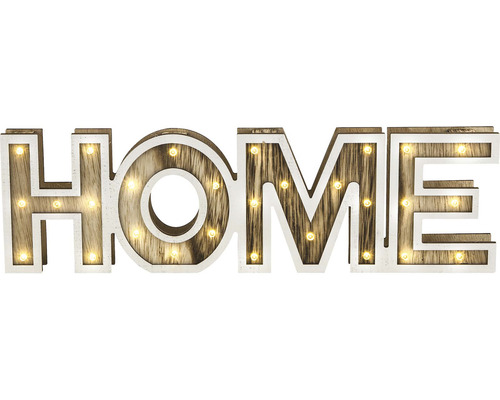 Dekorativní svítící písmena HOME ze dřeva