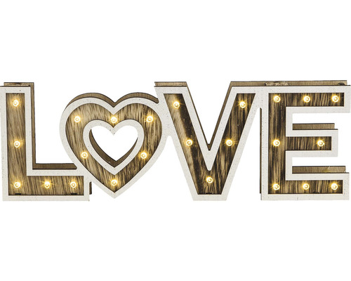 Dekorativní světelný nápis LOVE se srdcem