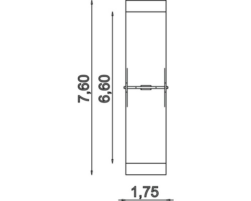 Technický výkres zařízení s rozměry v metrech.