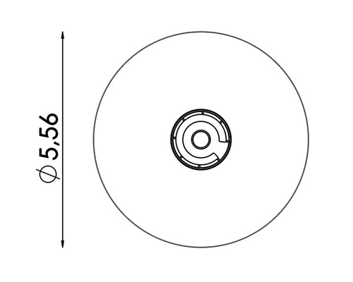 Technický výkres kulatého objektu o průměru 5,56.