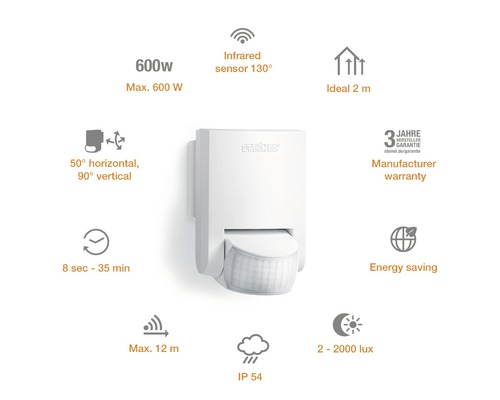 Pohybové čidlo Steinel IS130-2 660314 IP54 220V bílé
