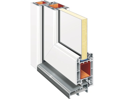 Průřez dveřmi s rámem a výplní