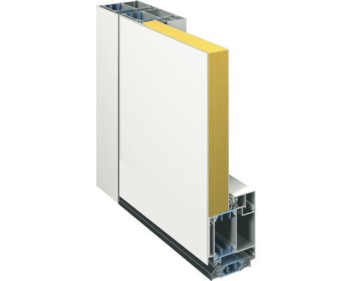 Průřez dveří s tepelnou izolací