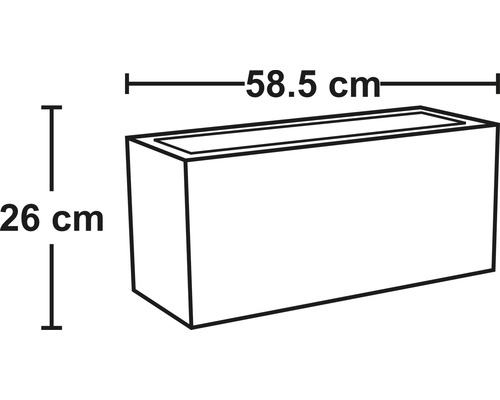 Obrázek truhlíku s rozměry 58,5 cm šířky a 26 cm výšky