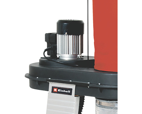 Logo společnosti Einhell na odsavači pilin