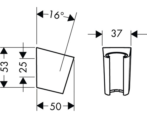 Technický nákres sifonu s rozměry