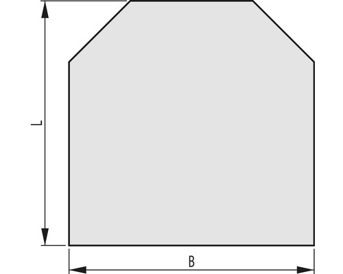 Obrázek řezu s uvedením šířky a délky