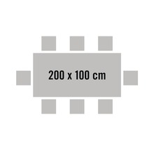 Stůl s osmi židlemi, velikost stolu 200 x 100 centimetrů
