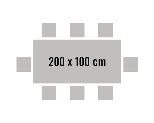 Stůl s osmi židlemi, velikost stolu 200 x 100 centimetrů