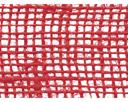 Detail červené jutové textilie