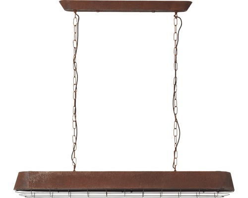 Závěsná lampa s řetízkovým zavěšením a kovovou mřížkou