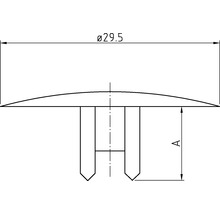 Technický výkres uzavírací zátky o průměru 29,5 mm