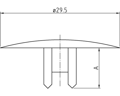 Technický výkres uzavírací zátky o průměru 29,5 mm