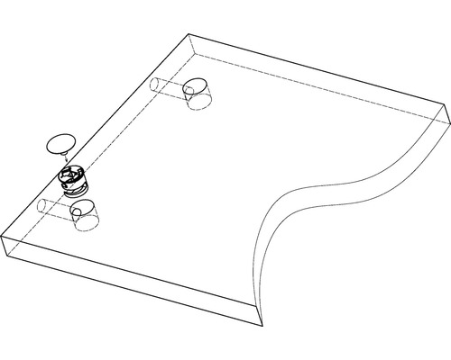 Pohled shora na montážní desku s upevňovacími prvky
