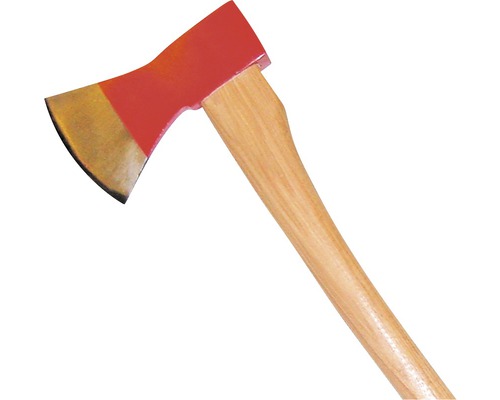Sekera s dřevěnou rukojetí a ocelovou hlavou