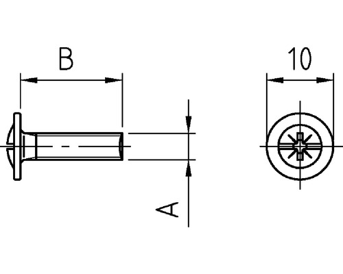 Technický nákres nýtovací matice s rozměry.