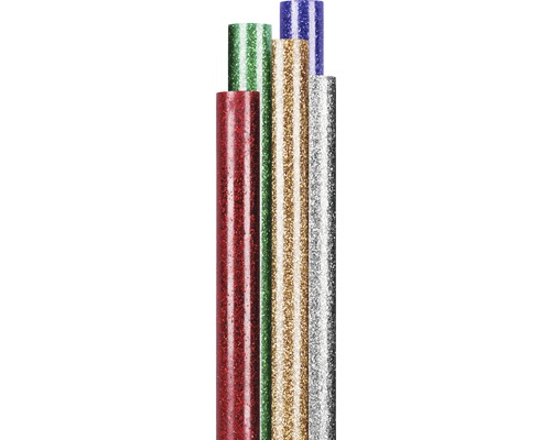 Třpytivé lepicí tyčinky Steinel Ø 11 mm, balení po 10 ks Vícebarevné třpytivé fólie pro ruční práce