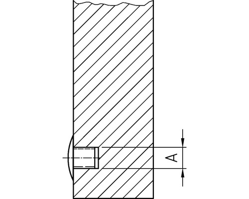 Ilustrace dřevěného kolíkového spoje s rozměrem A
